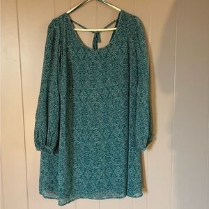 Kaari Blue Teal Long Sleeve Dress